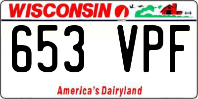 WI license plate 653VPF