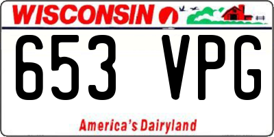 WI license plate 653VPG