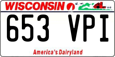 WI license plate 653VPI