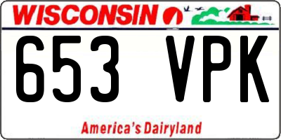 WI license plate 653VPK