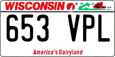 WI license plate 653VPL