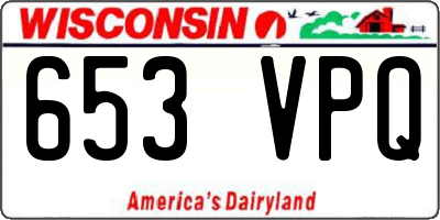 WI license plate 653VPQ