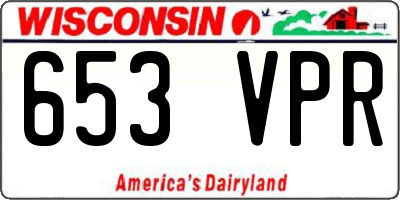WI license plate 653VPR