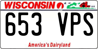 WI license plate 653VPS