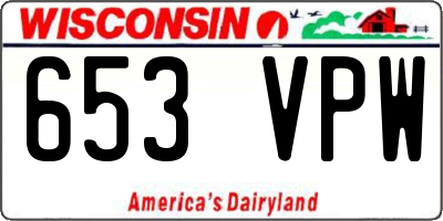 WI license plate 653VPW