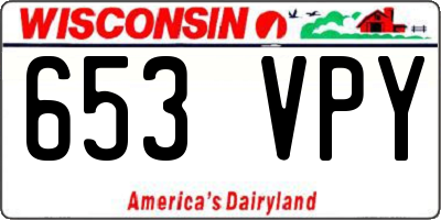 WI license plate 653VPY