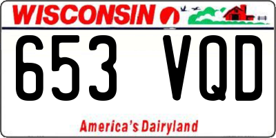 WI license plate 653VQD