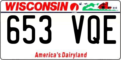 WI license plate 653VQE