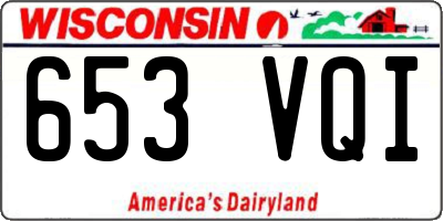 WI license plate 653VQI