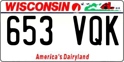 WI license plate 653VQK