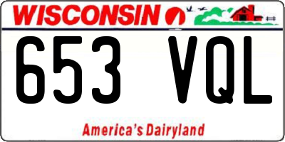 WI license plate 653VQL