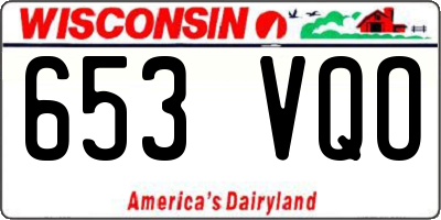 WI license plate 653VQO