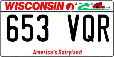 WI license plate 653VQR