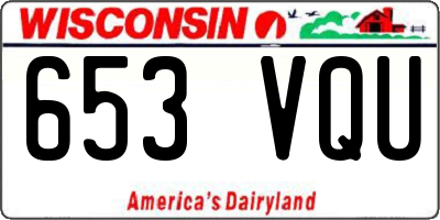 WI license plate 653VQU