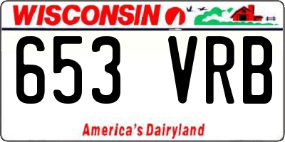 WI license plate 653VRB