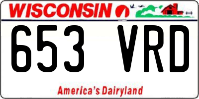 WI license plate 653VRD