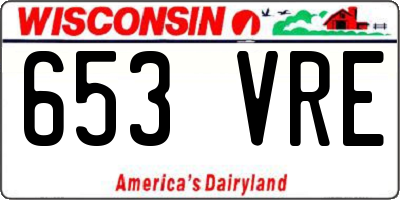 WI license plate 653VRE