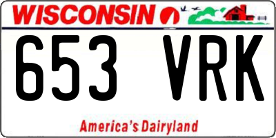 WI license plate 653VRK