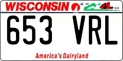 WI license plate 653VRL