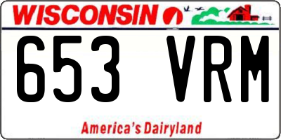 WI license plate 653VRM