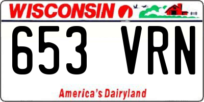WI license plate 653VRN