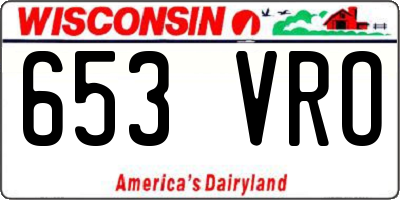 WI license plate 653VRO