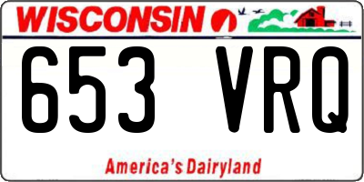 WI license plate 653VRQ
