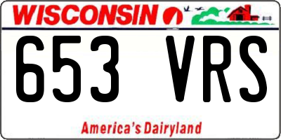 WI license plate 653VRS