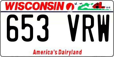 WI license plate 653VRW