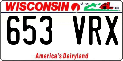 WI license plate 653VRX