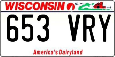 WI license plate 653VRY