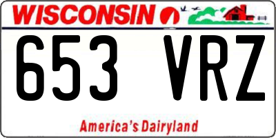 WI license plate 653VRZ