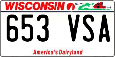 WI license plate 653VSA