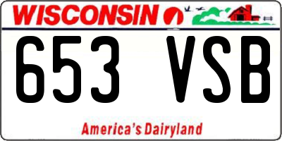 WI license plate 653VSB