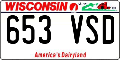 WI license plate 653VSD