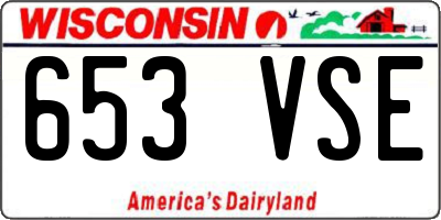 WI license plate 653VSE