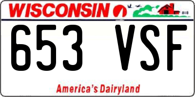 WI license plate 653VSF