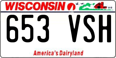 WI license plate 653VSH