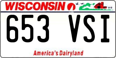 WI license plate 653VSI