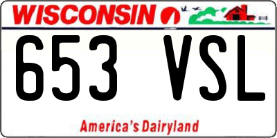 WI license plate 653VSL