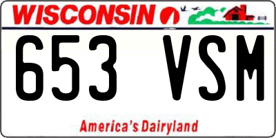 WI license plate 653VSM