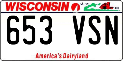 WI license plate 653VSN
