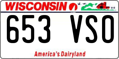 WI license plate 653VSO