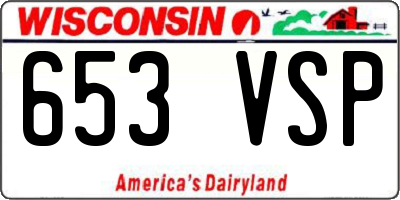 WI license plate 653VSP