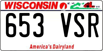 WI license plate 653VSR