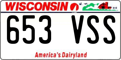 WI license plate 653VSS