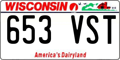 WI license plate 653VST