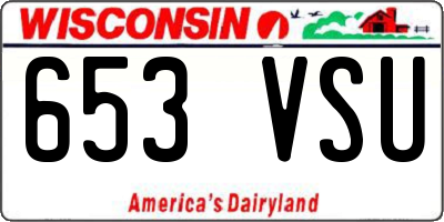 WI license plate 653VSU