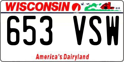 WI license plate 653VSW