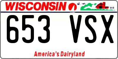 WI license plate 653VSX